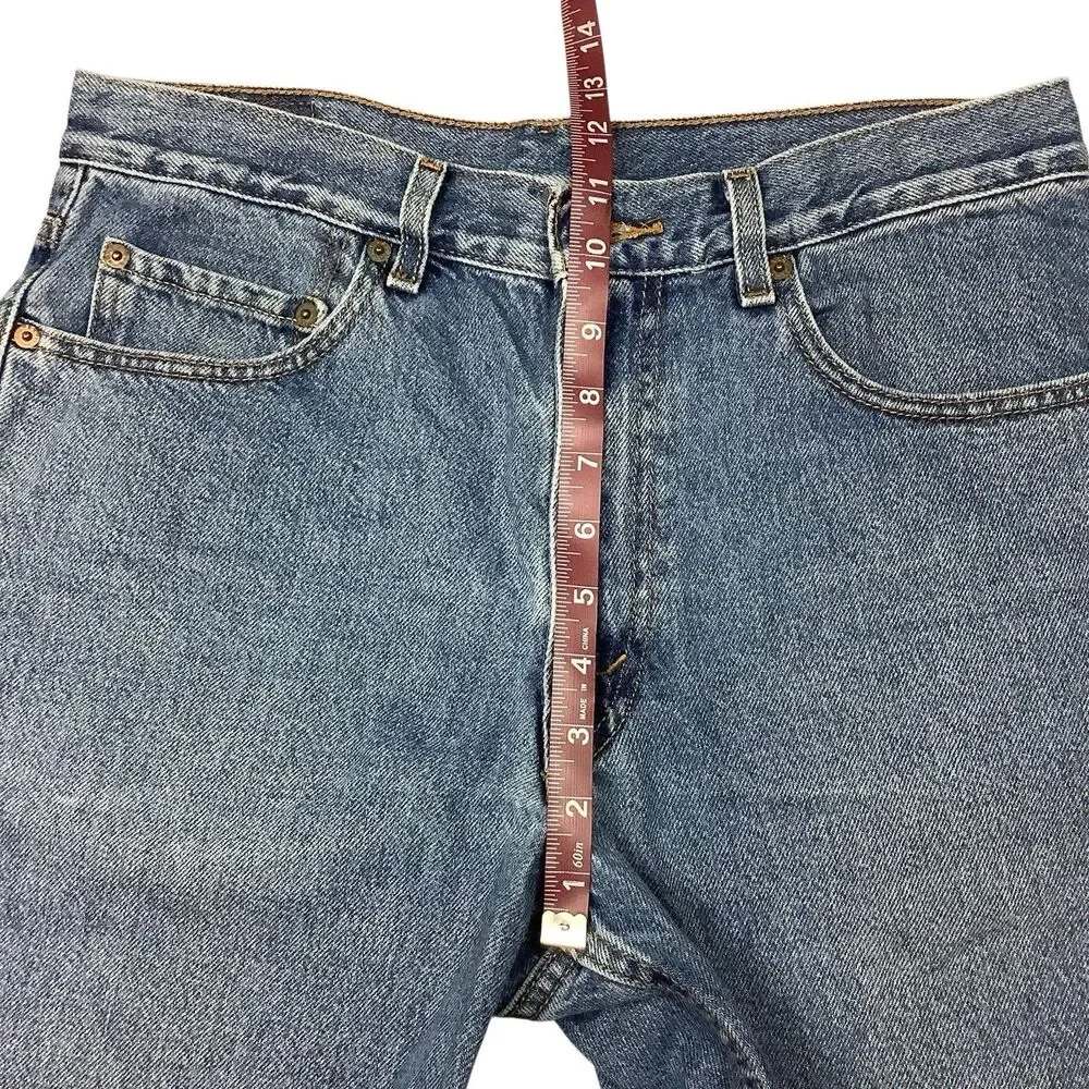 Levis 550 Blue Denim Jean Bermuda Shorts Jorts Men Women 32 8.5 Inch Inseam